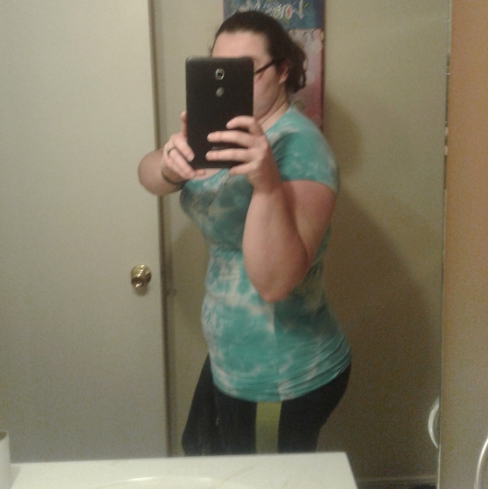 Shirt---fits from large to probably 2 or 3x.
